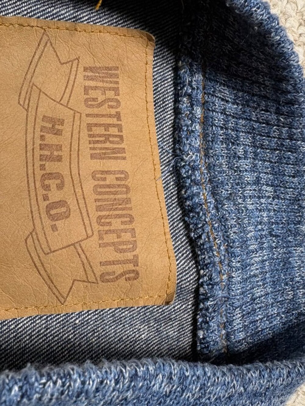 Western Concepts H.H.C.O. Vintage Denim Varsity Jacket - Champs Embroidery - Picture 4 of 4